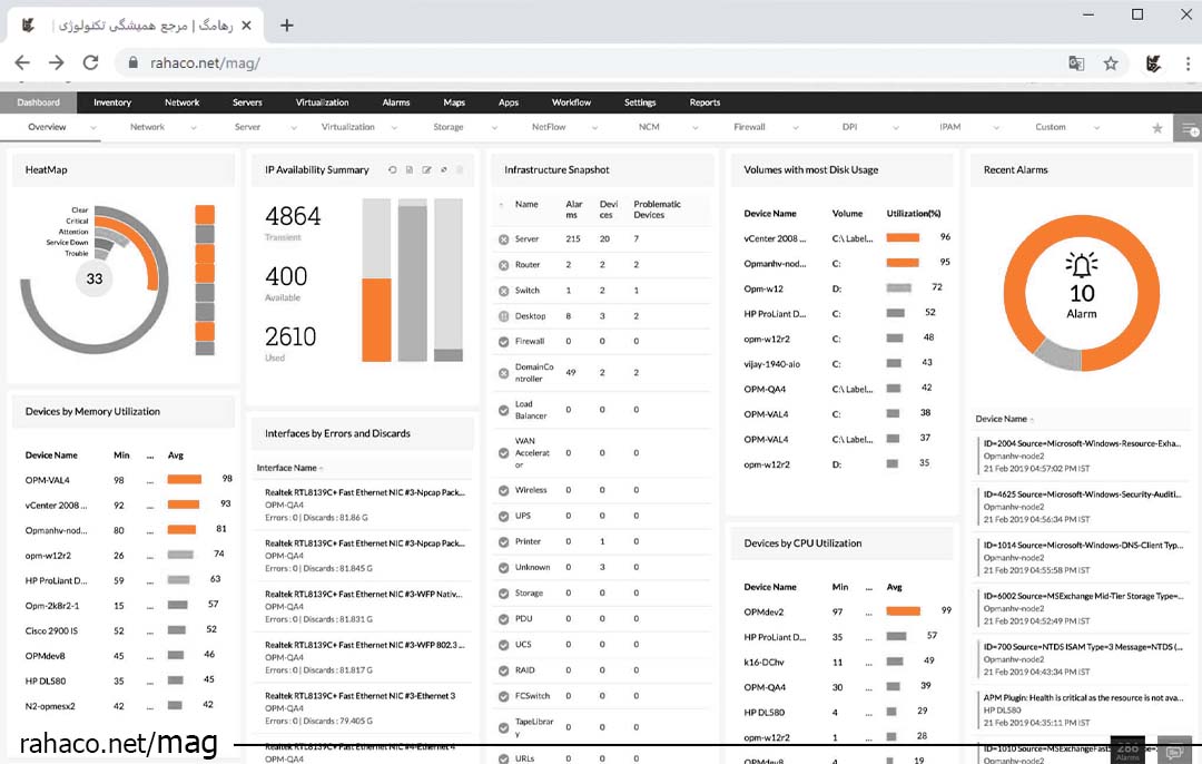مزایای نرم افزار مانیتورینگ OP Manager