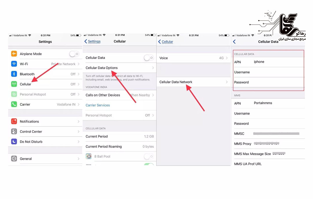 رفع مشکلات تنظیمات اینترنت آیفون